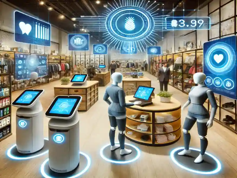 Ilustración de automatización en atención al cliente con chatbots y flujos de interacción