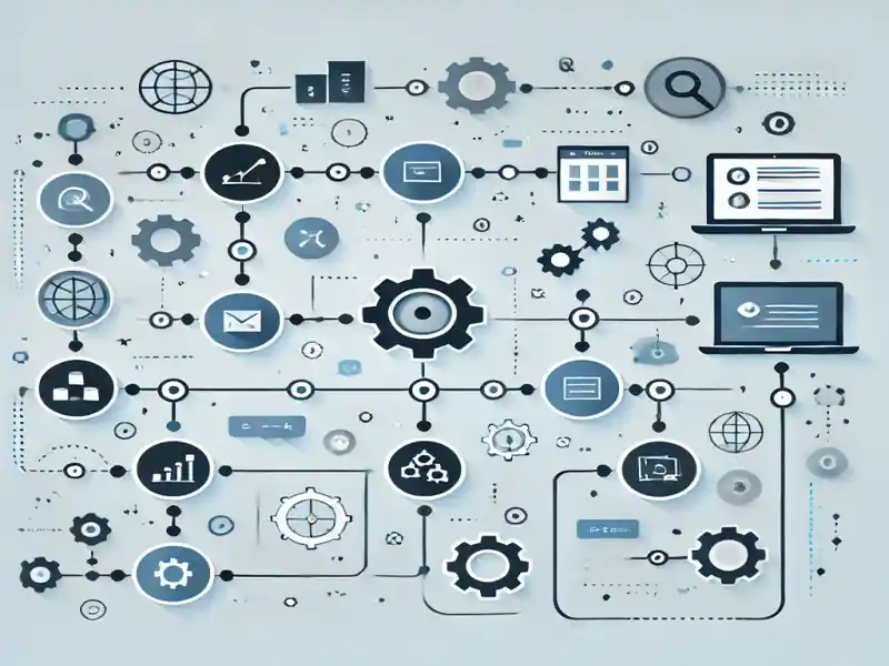 Diagrama de automatización de procesos empresariales con flujos de trabajo