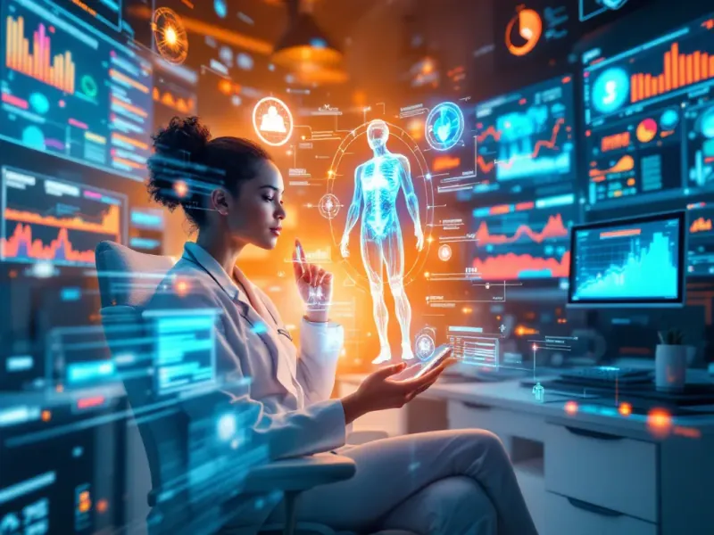 Sistema de inteligencia artificial analizando datos médicos para crear tratamientos personalizados